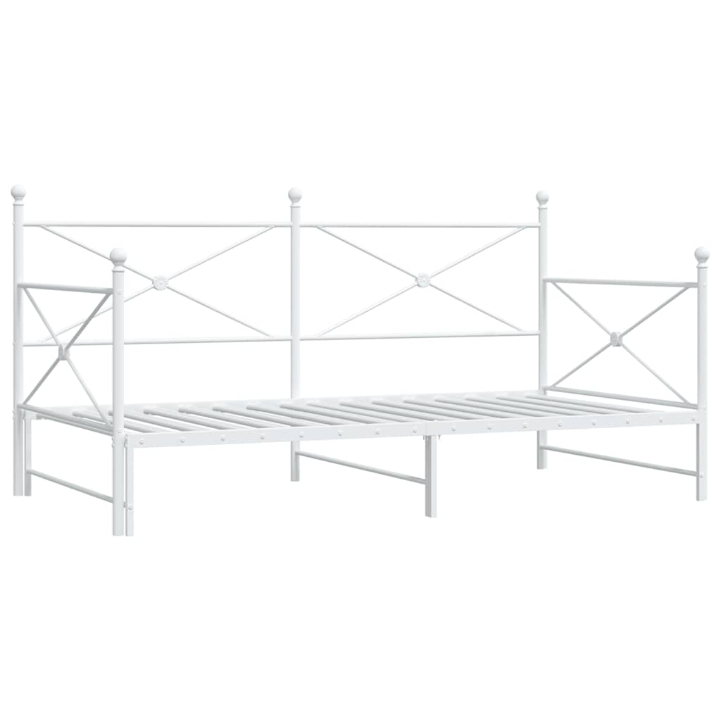 Lit de jour avec lit gigogne sans matelas blanc 107x203cm acier - XIOS
