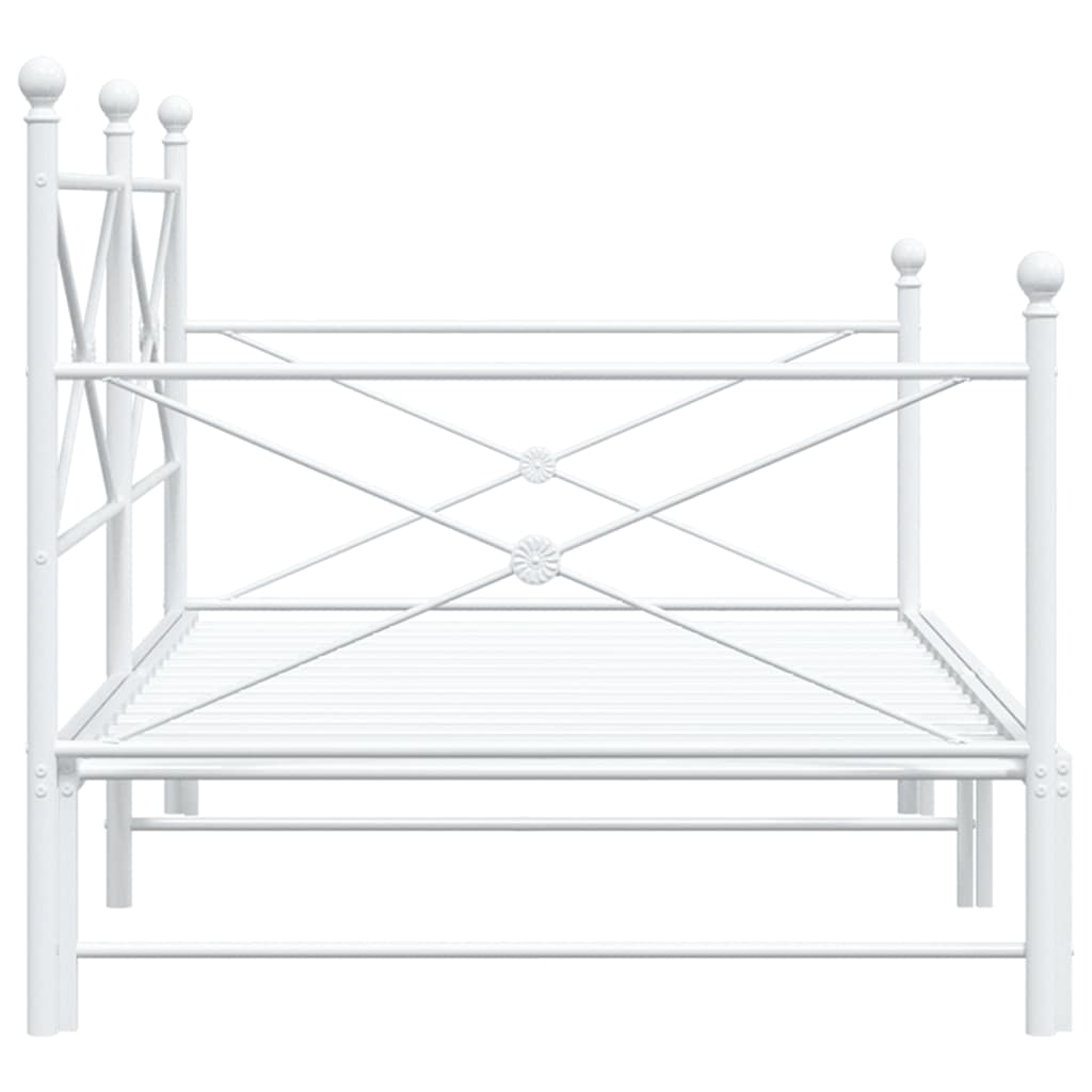 Lit de jour avec lit gigogne sans matelas blanc 107x203cm acier - XIOS