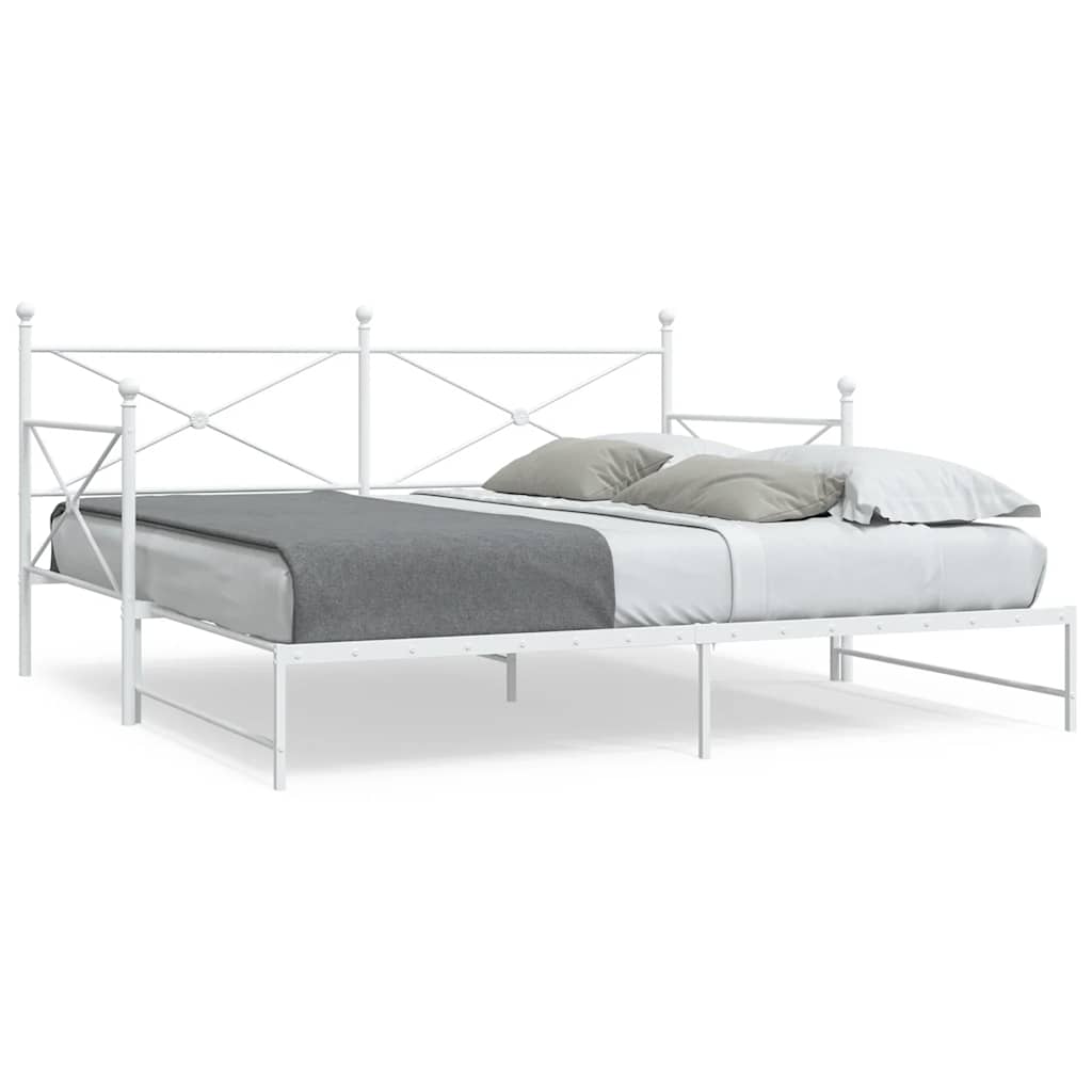 Lit de jour avec lit gigogne sans matelas blanc 107x203cm acier - XIOS
