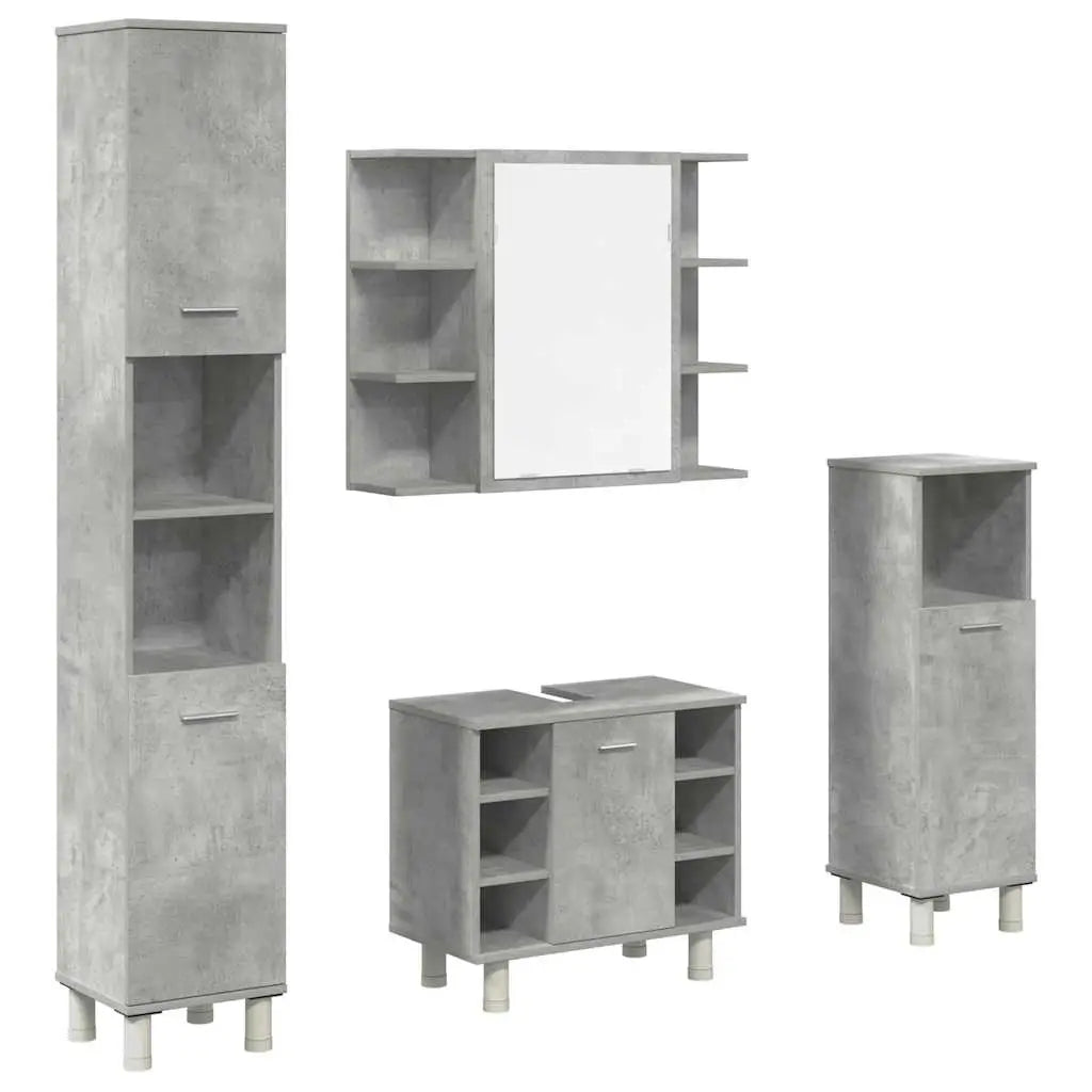 Ensemble de meubles de salle de bain 4 pcs gris béton - XIOS