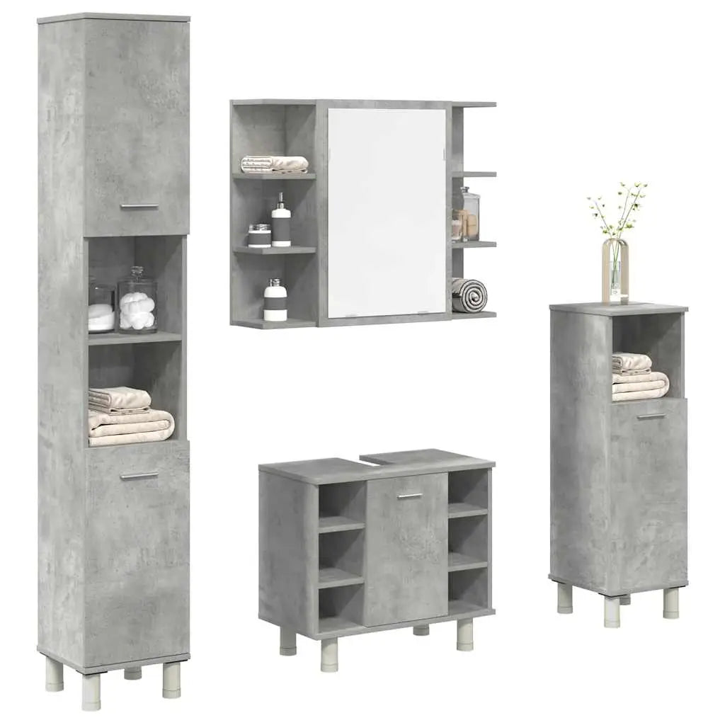 Ensemble de meubles de salle de bain 4 pcs gris béton - XIOS