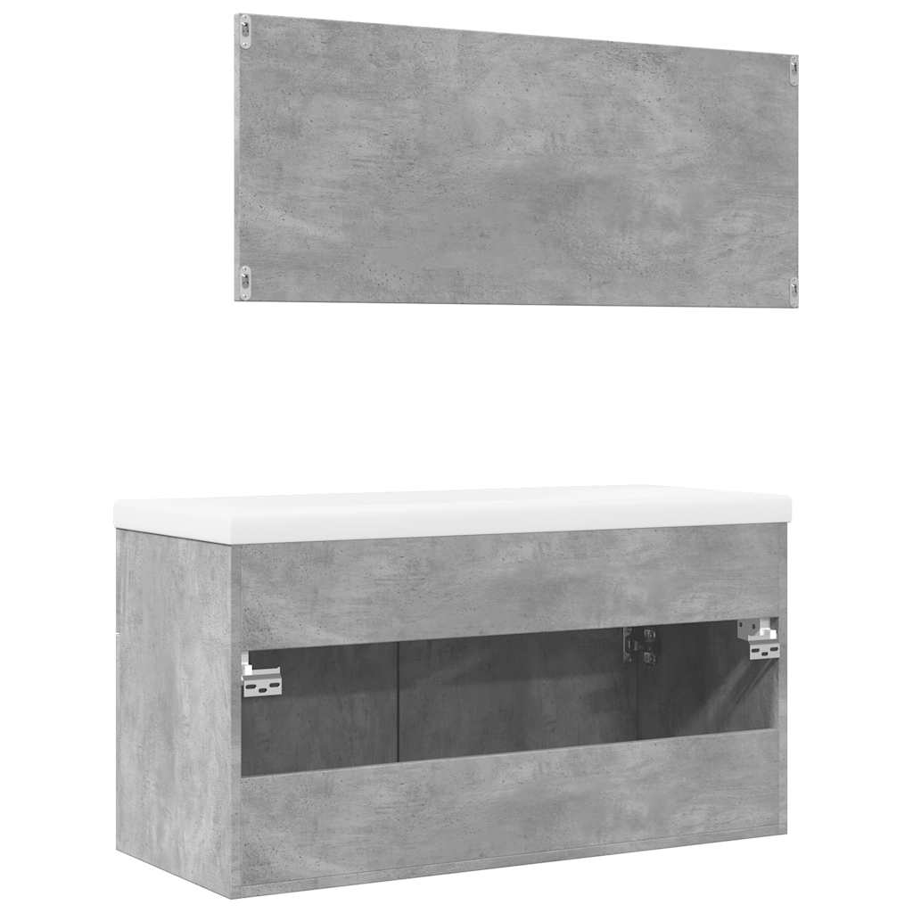 Ensemble de meubles de salle de bain 3 pcs gris béton