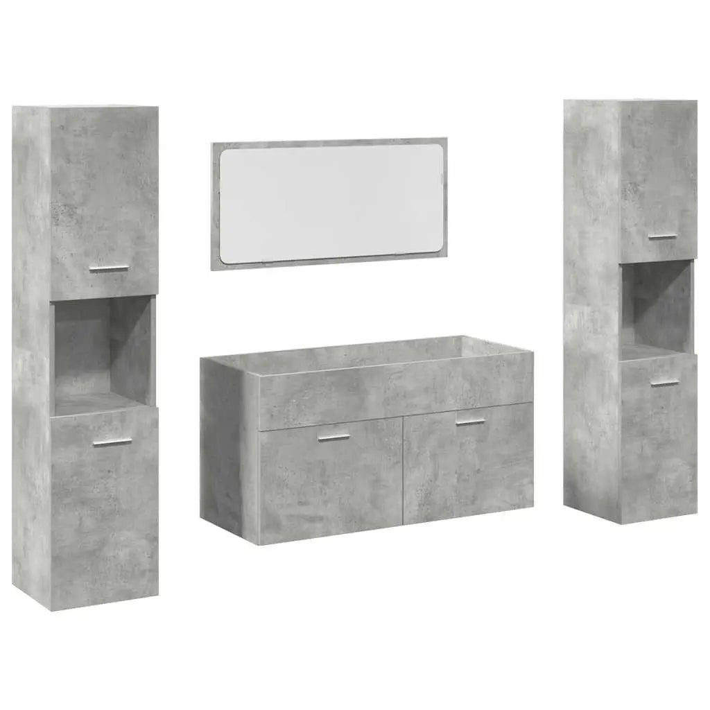 Ensemble de meubles de salle de bain 4 pcs gris béton - XIOS