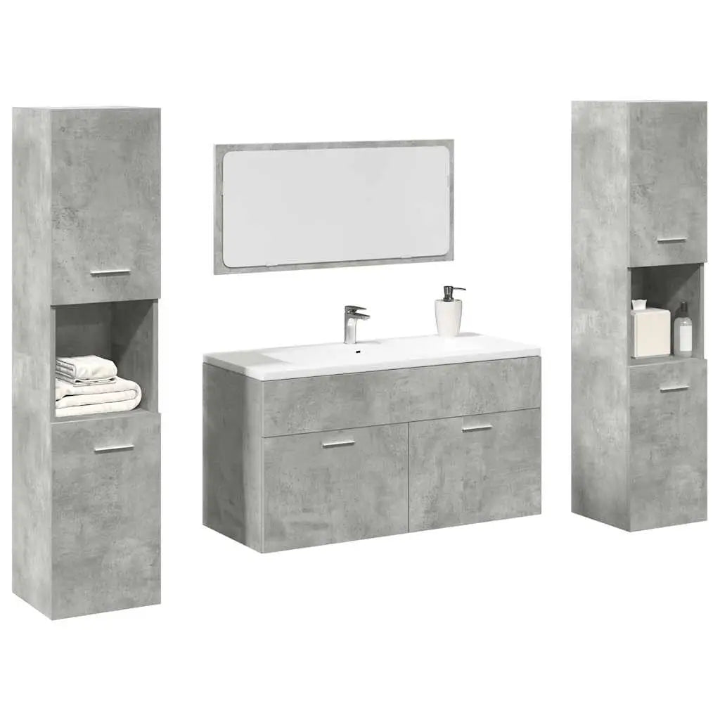 Ensemble de meubles de salle de bain 4 pcs gris béton - XIOS