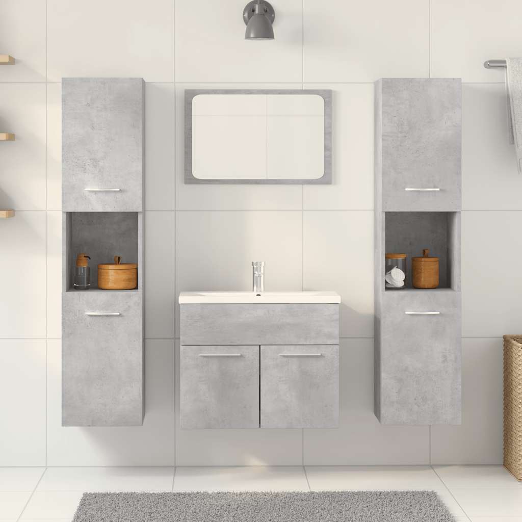 Ensemble de meubles de salle de bain 4 pcs gris béton