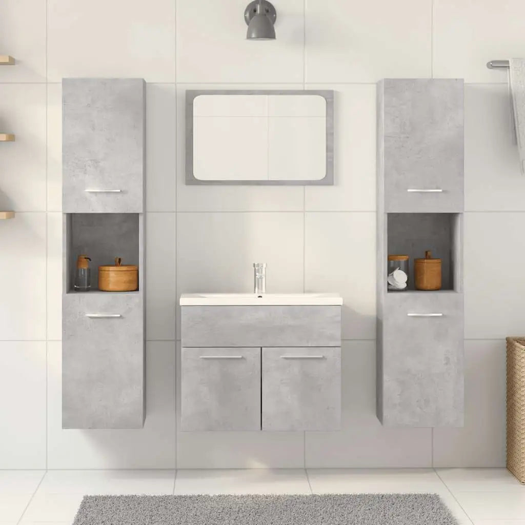 Ensemble de meubles de salle de bain 4 pcs gris béton - XIOS