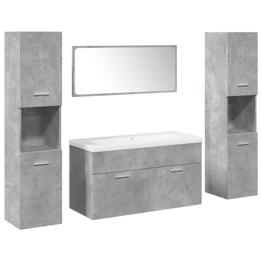 Ensemble de meubles de salle de bain 5 pcs gris béton