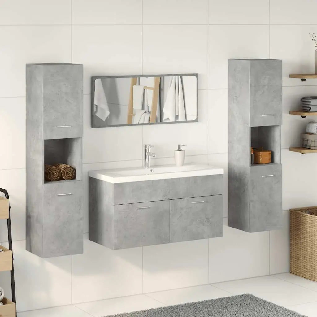 Ensemble de meubles de salle de bain 5 pcs gris béton - XIOS