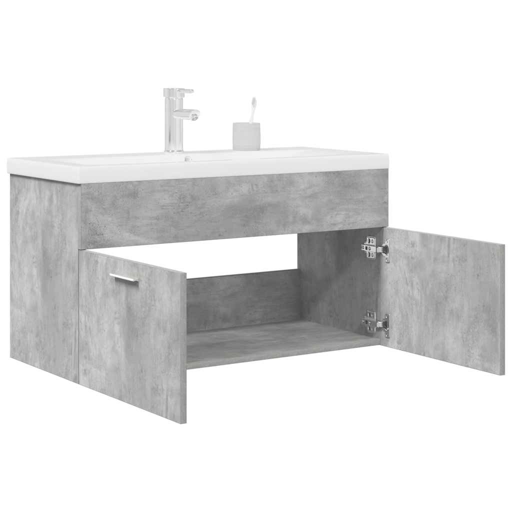 Armoire lavabo de salle de bain avec bassin intégré et robinet