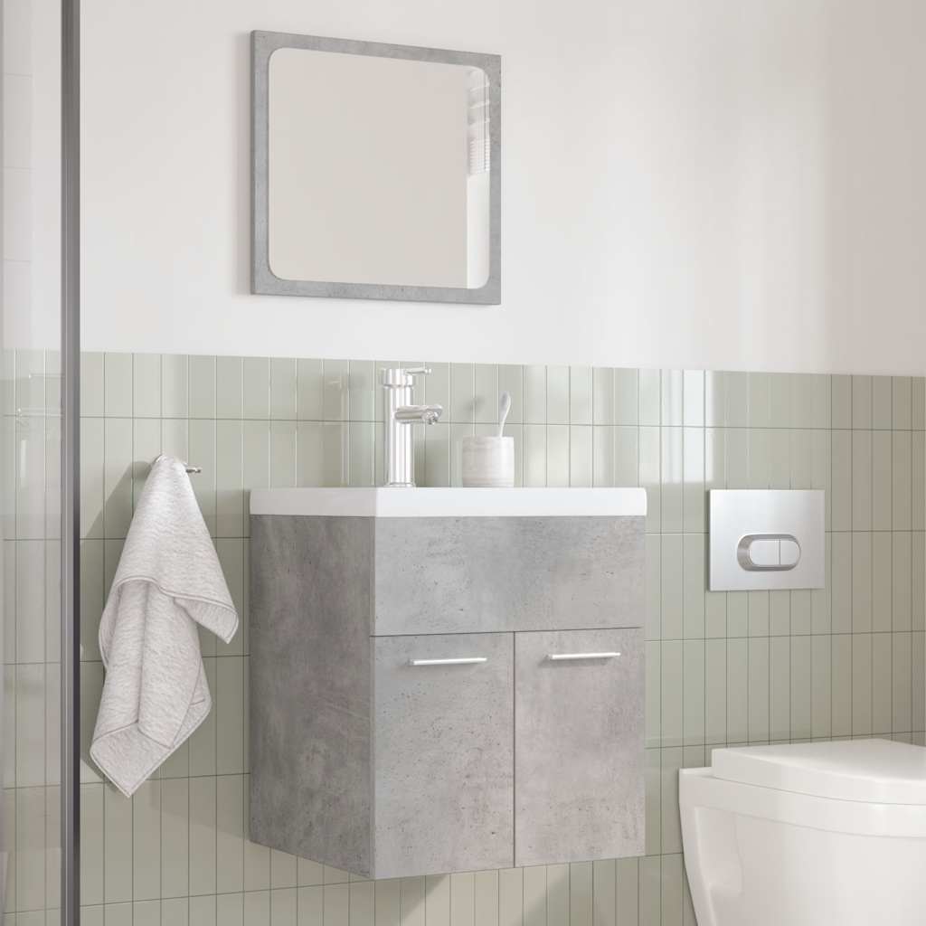 Ensemble de meubles de salle de bain 3 pcs gris béton