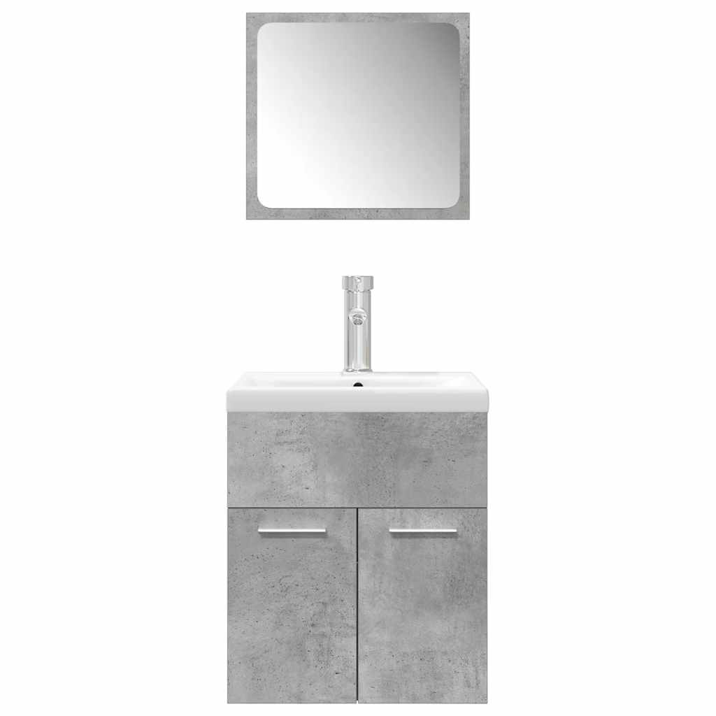 Ensemble de meubles de salle de bain 3 pcs gris béton