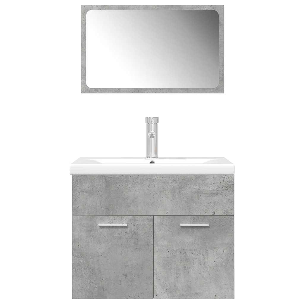 Ensemble de meubles de salle de bain 3 pcs gris béton