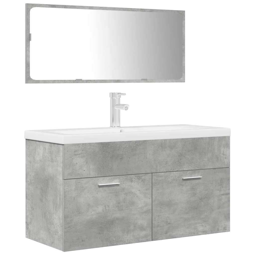 Ensemble de meubles de salle de bain 3 pcs gris béton