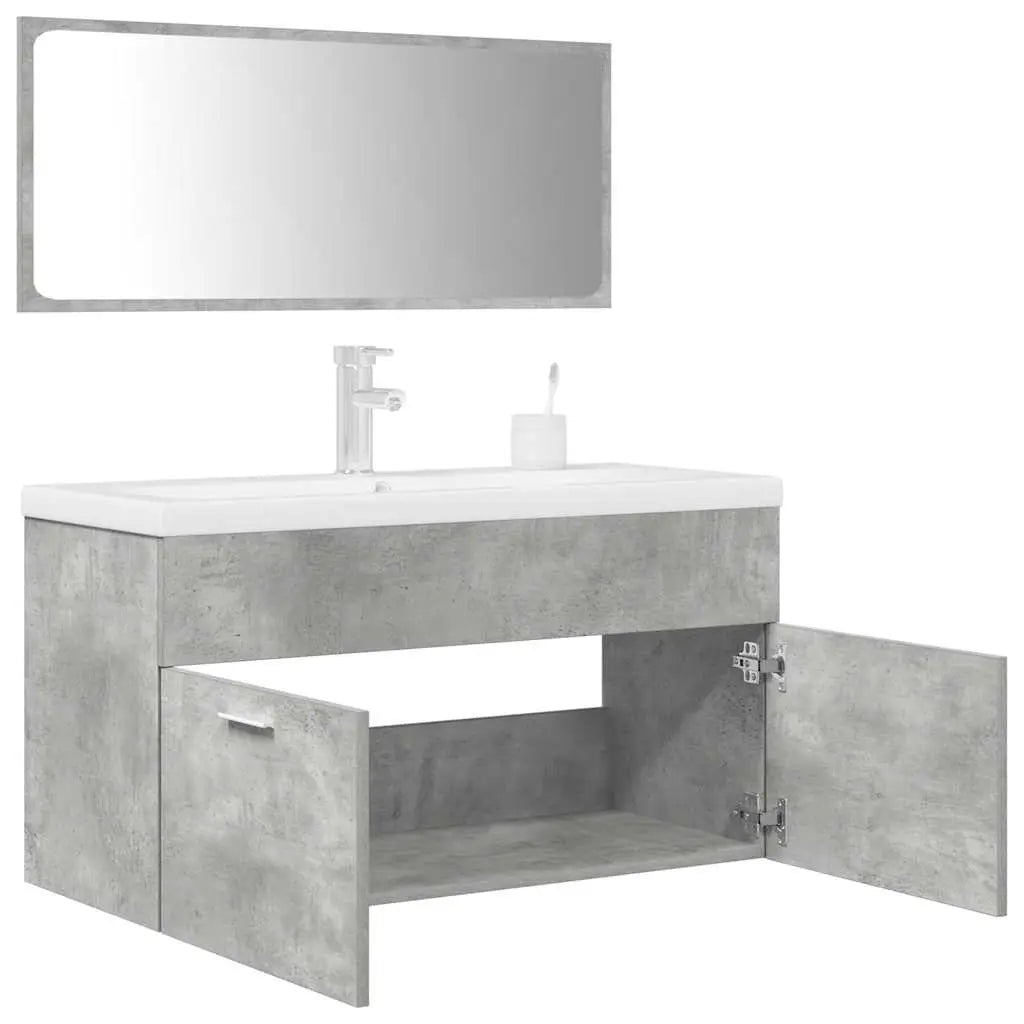 Ensemble de meubles de salle de bain 3 pcs gris béton - XIOS