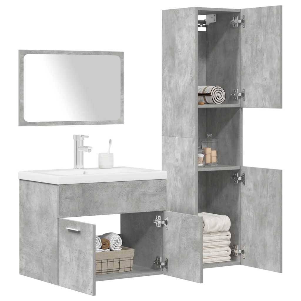 Ensemble de meubles de salle de bain 4 pcs gris béton