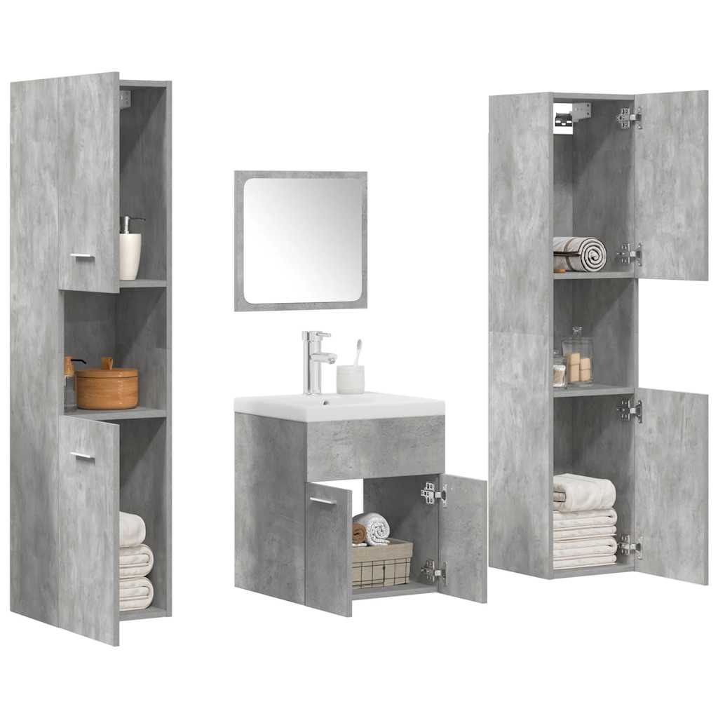 Ensemble de meubles de salle de bain 5 pcs gris béton