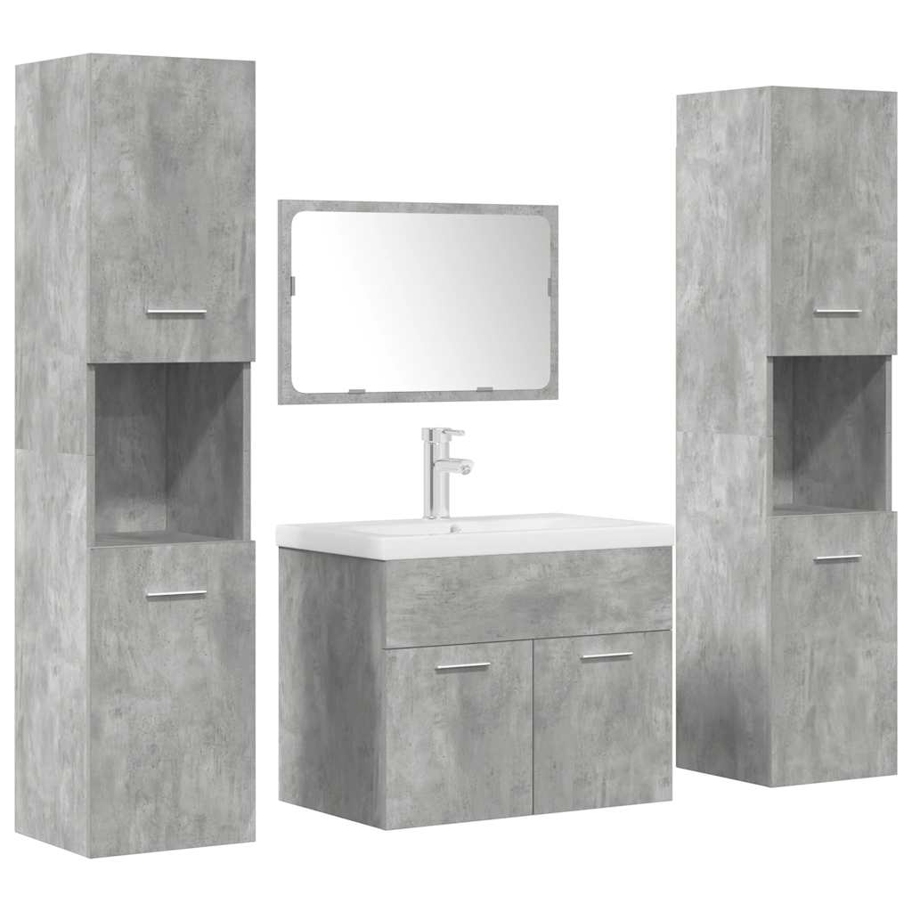 Ensemble de meubles de salle de bain 5 pcs gris béton