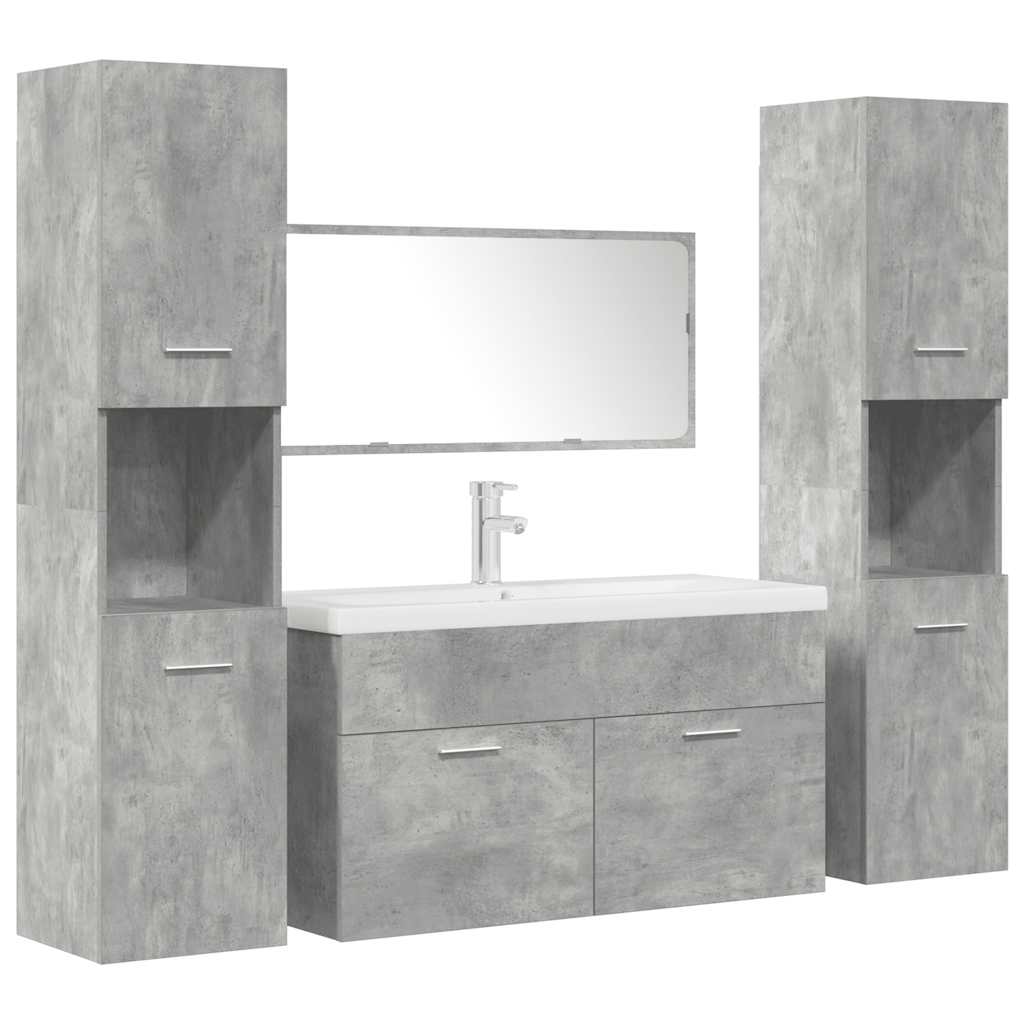 Ensemble de meubles de salle de bain 5 pcs gris béton