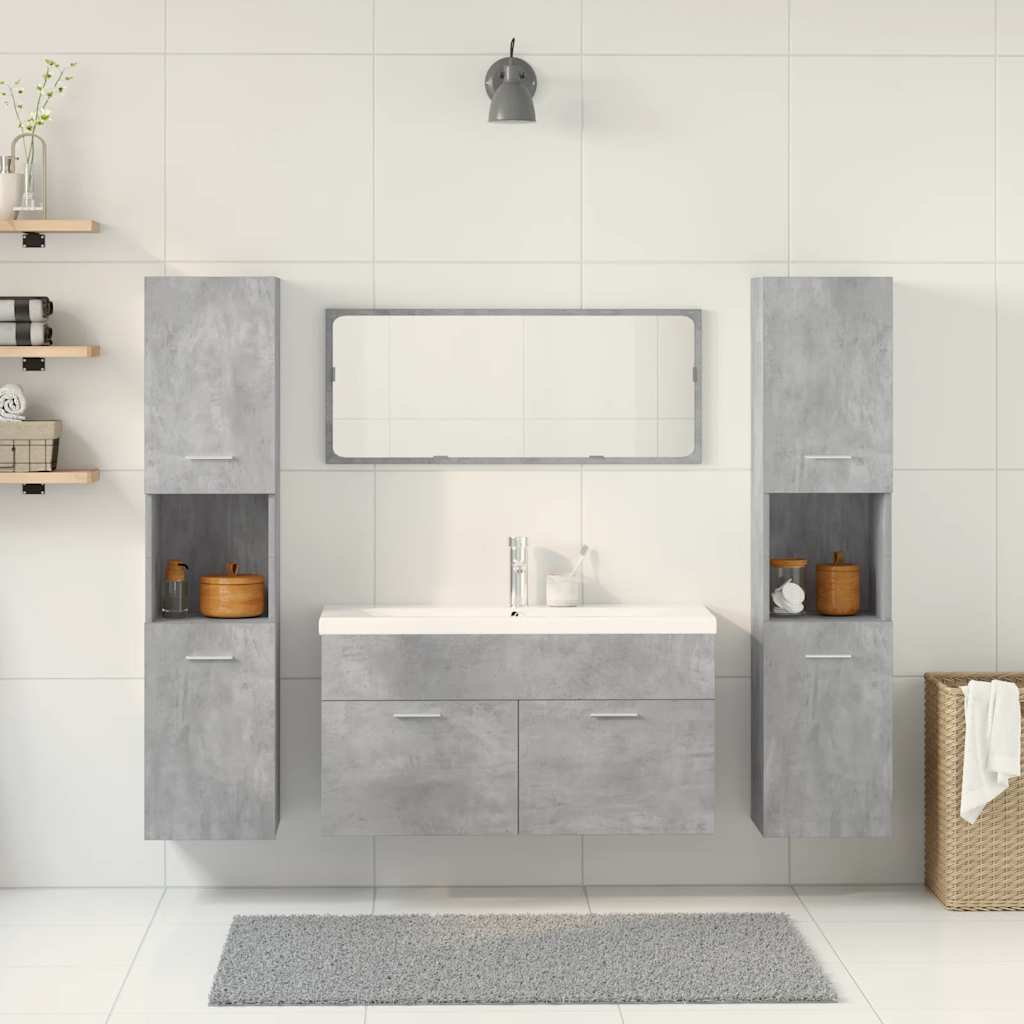 Ensemble de meubles de salle de bain 5 pcs gris béton