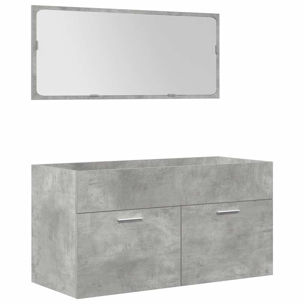 Ensemble de meubles de salle de bain 5 pcs gris béton