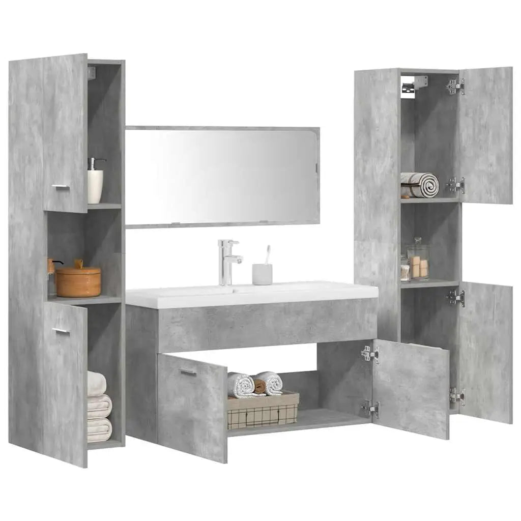 Ensemble de meubles de salle de bain 5 pcs gris béton - XIOS