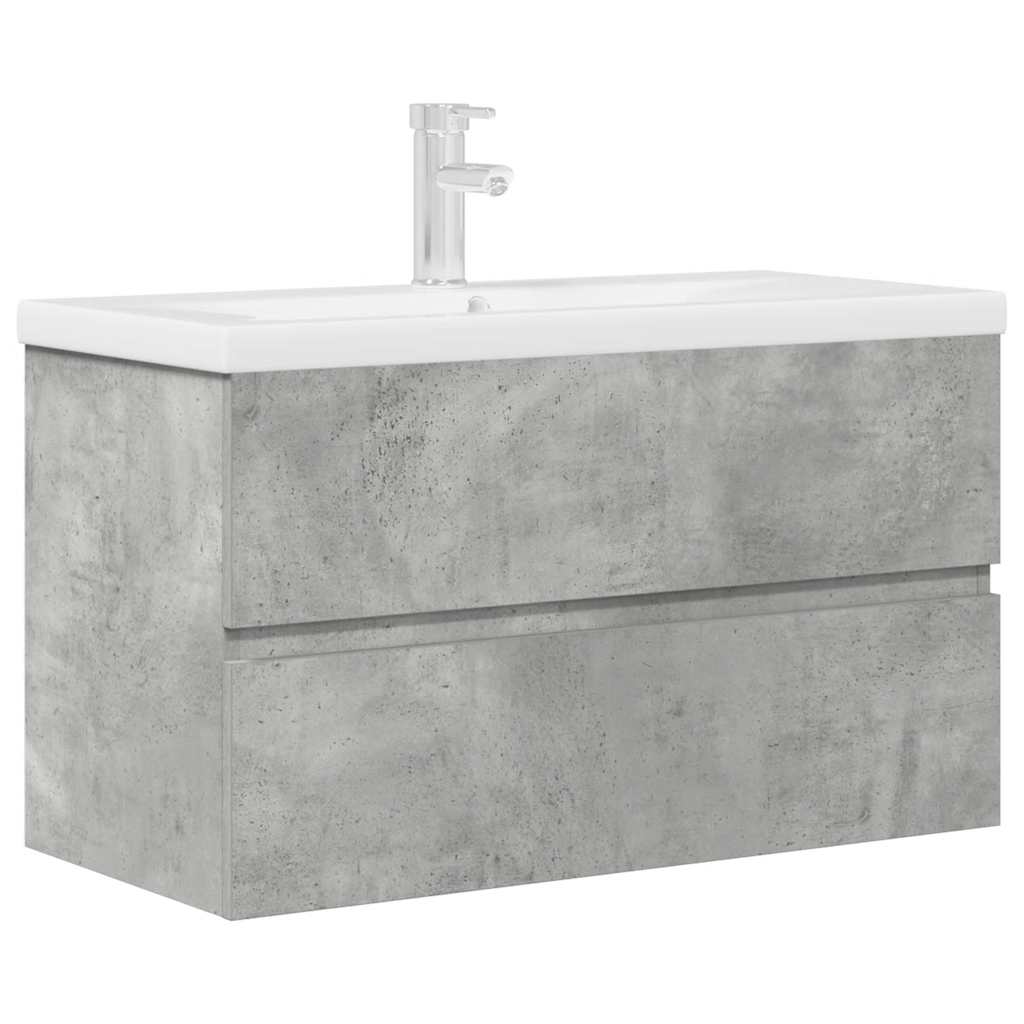 Ensemble de meubles de salle de bain 2 pcs gris béton