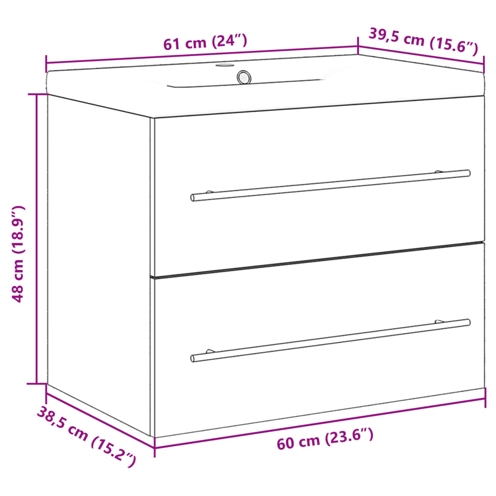 Ensemble de meubles de salle de bain 2 pcs gris béton - XIOS