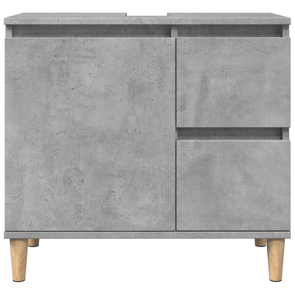 Ensemble de meubles de salle de bain 3 pcs gris béton