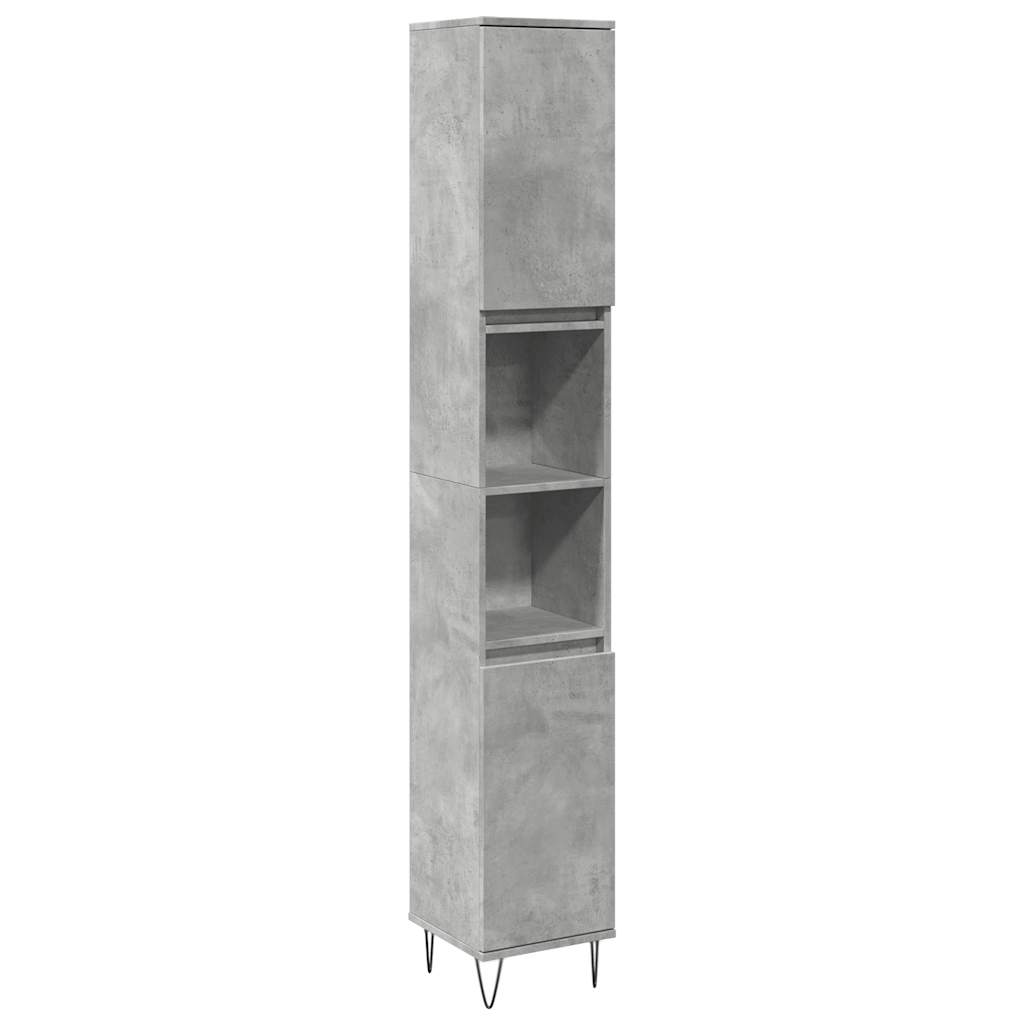 Ensemble de meubles de salle de bain 3 pcs gris béton