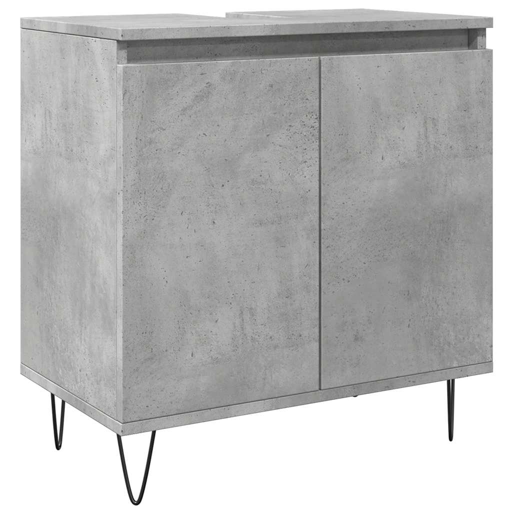 Ensemble de meubles de salle de bain 3 pcs gris béton