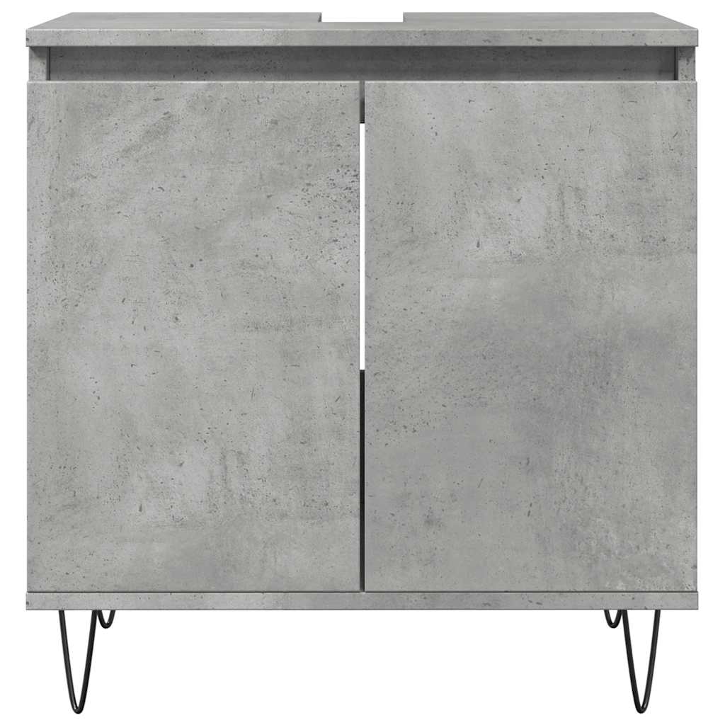 Ensemble de meubles de salle de bain 3 pcs gris béton