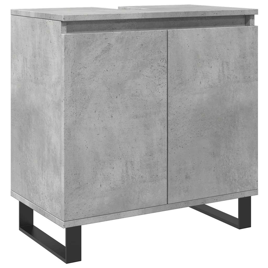 Ensemble de meubles de salle de bain 3 pcs gris béton