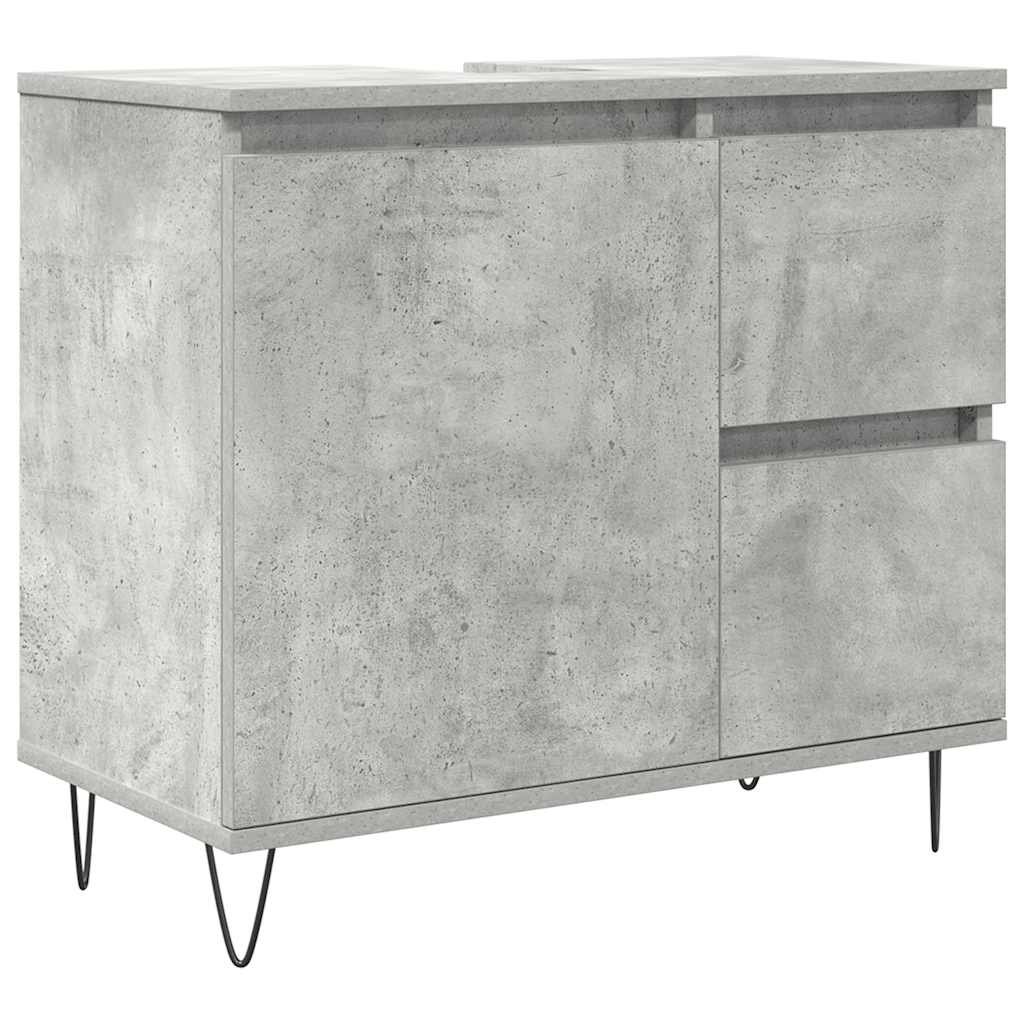 Ensemble de meubles de salle de bain 3 pcs gris béton
