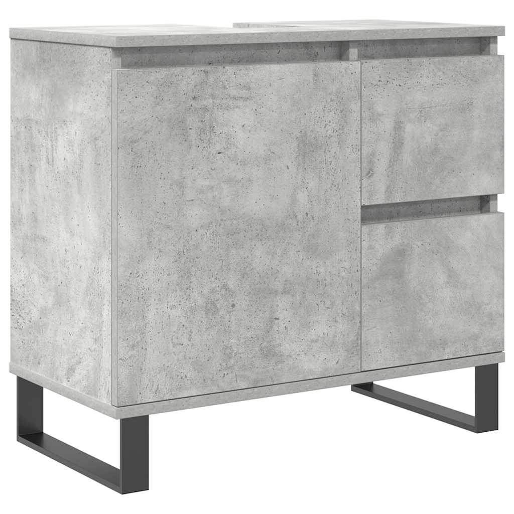 Ensemble de meubles de salle de bain 3 pcs gris béton