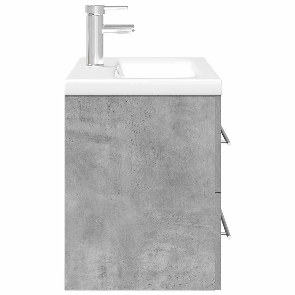 Ensemble de meubles de salle de bain 2 pcs gris béton