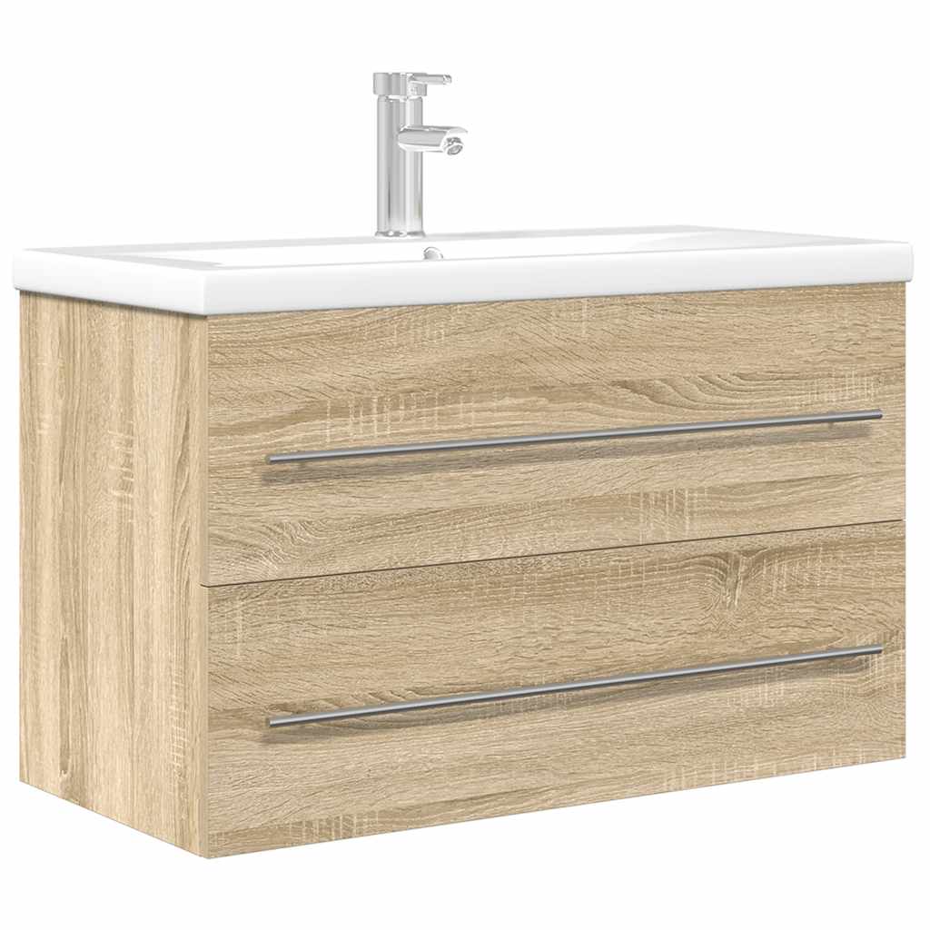 Ensemble de meubles de salle de bain 2 pcs chêne sonoma