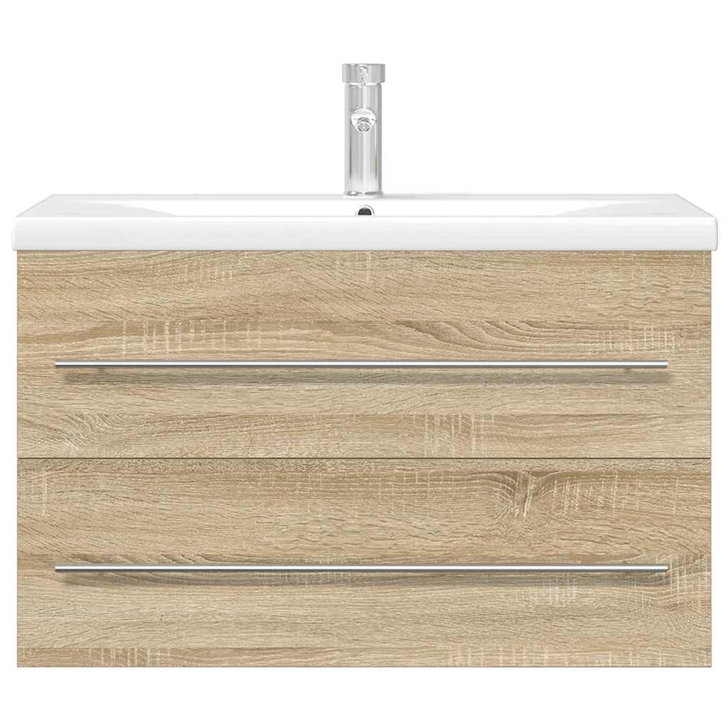 Ensemble de meubles de salle de bain 2 pcs chêne sonoma