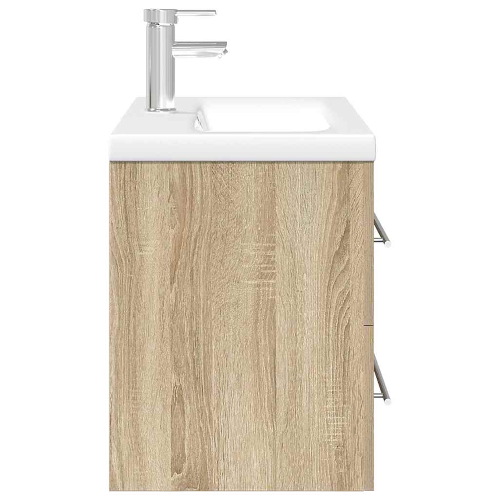Ensemble de meubles de salle de bain 2 pcs chêne sonoma