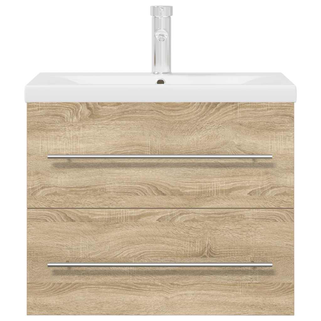 Ensemble de meubles de salle de bain 2 pcs chêne sonoma