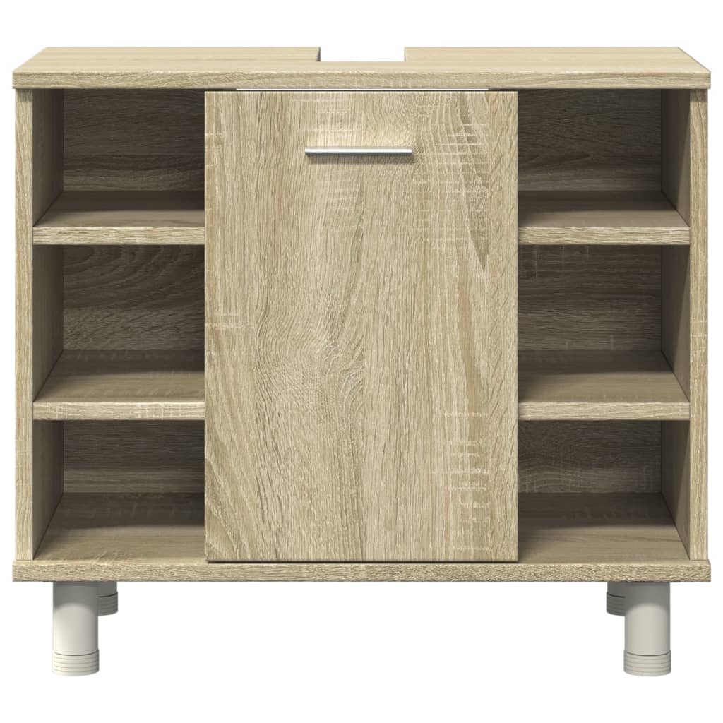 Ensemble de meubles de salle de bain 4 pcs chêne sonoma