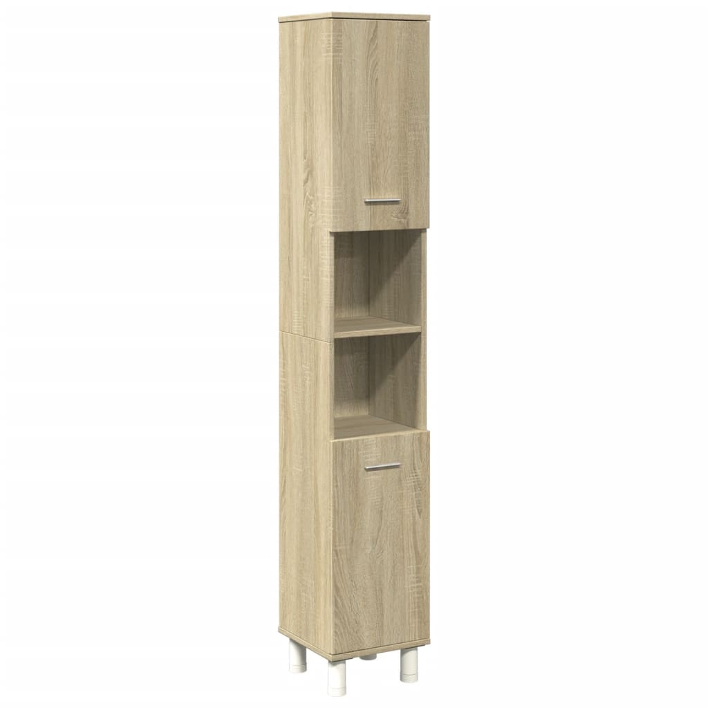 Ensemble de meubles de salle de bain 4 pcs chêne sonoma