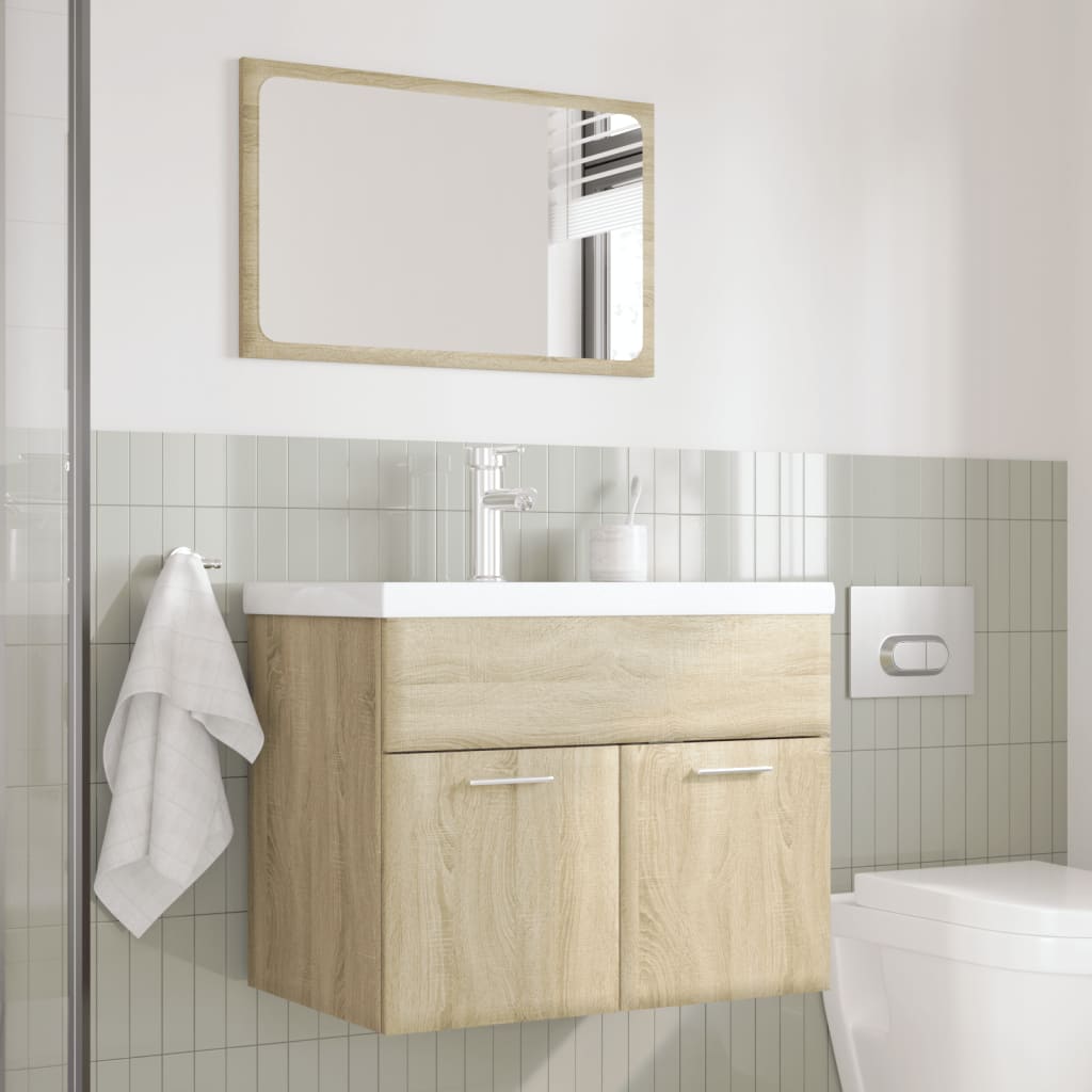 Ensemble de meubles de salle de bain 3 pcs chêne sonoma