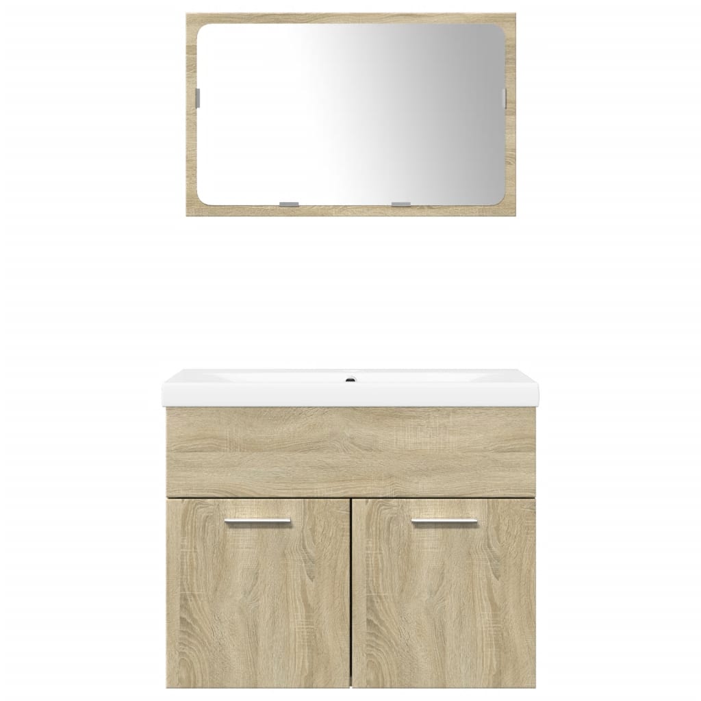 Ensemble de meubles de salle de bain 3 pcs chêne sonoma
