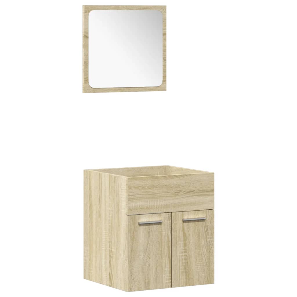 Ensemble de meubles de salle de bain 4 pcs chêne sonoma