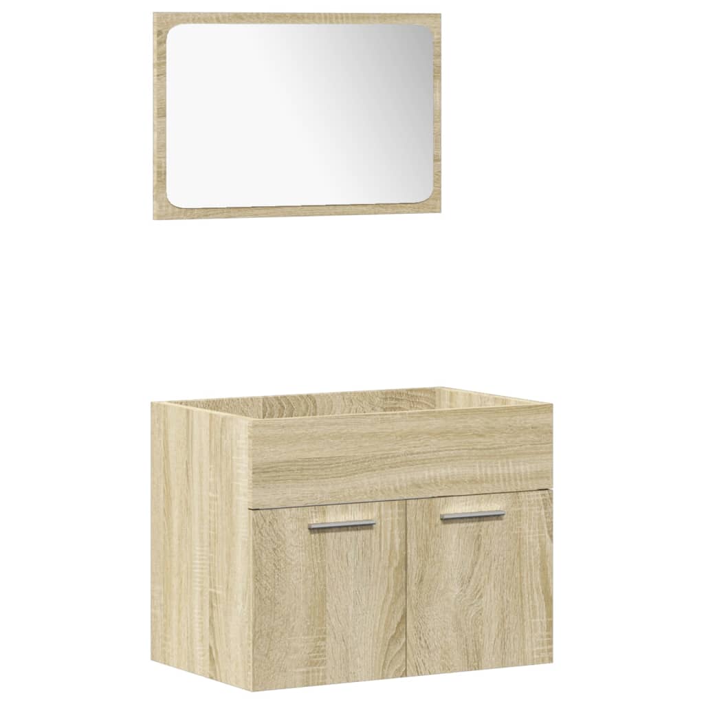 Ensemble de meubles de salle de bain 4 pcs chêne sonoma