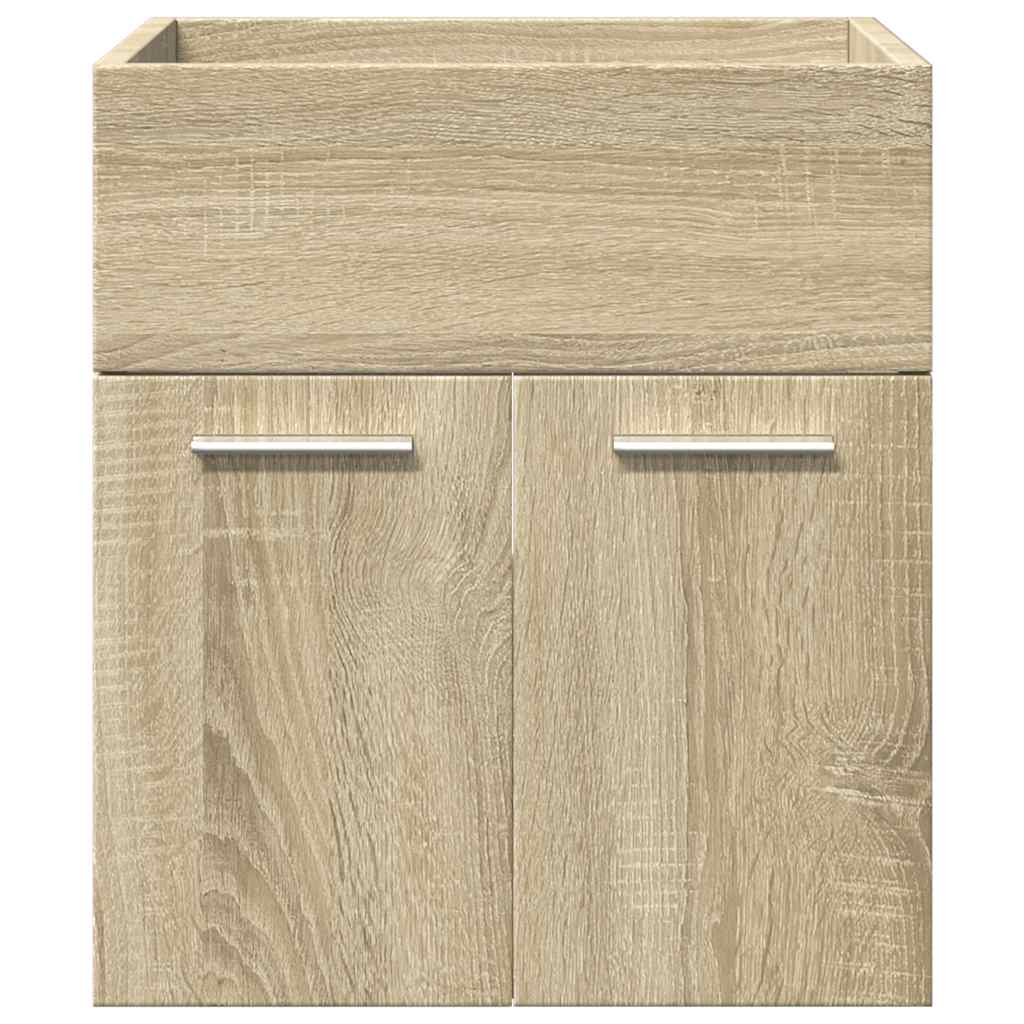 Ensemble de meubles de salle de bain 4 pcs chêne sonoma