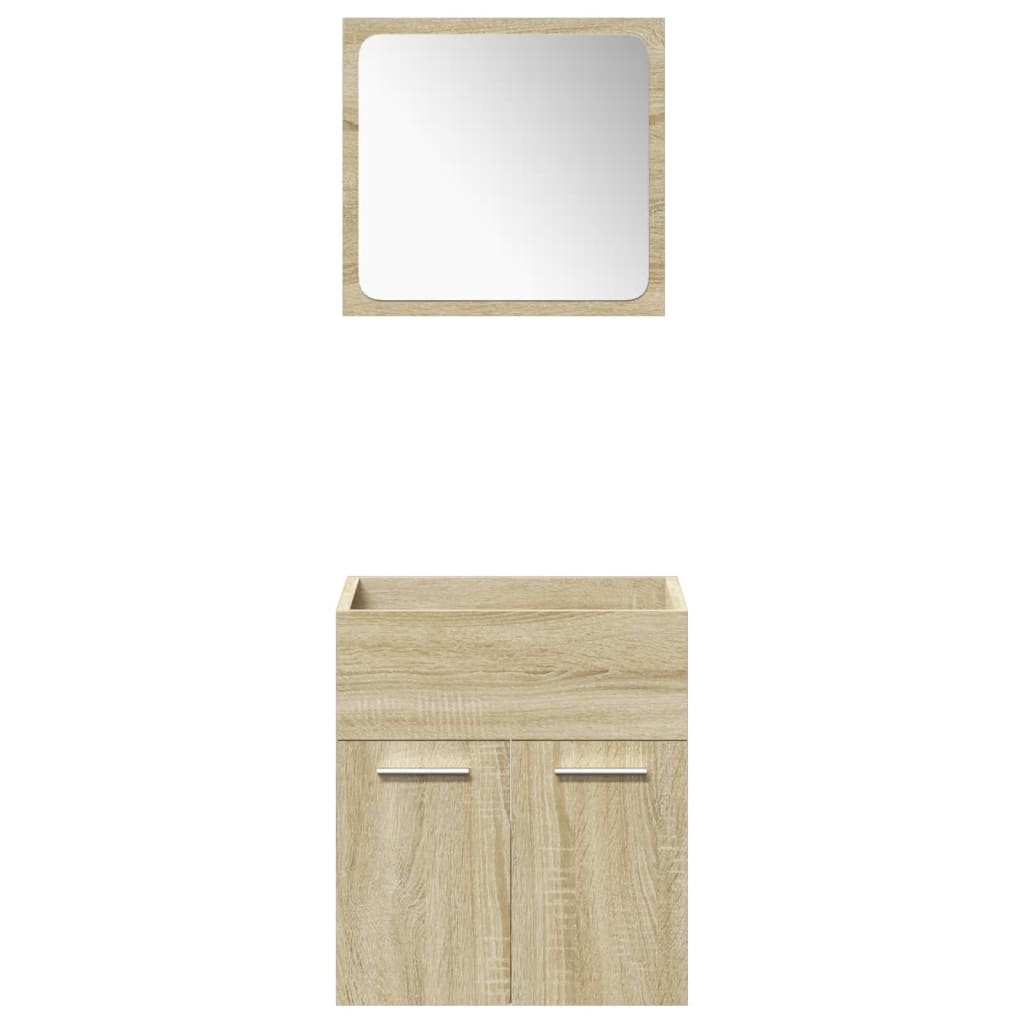 Ensemble de meubles de salle de bain 5 pcs chêne sonoma