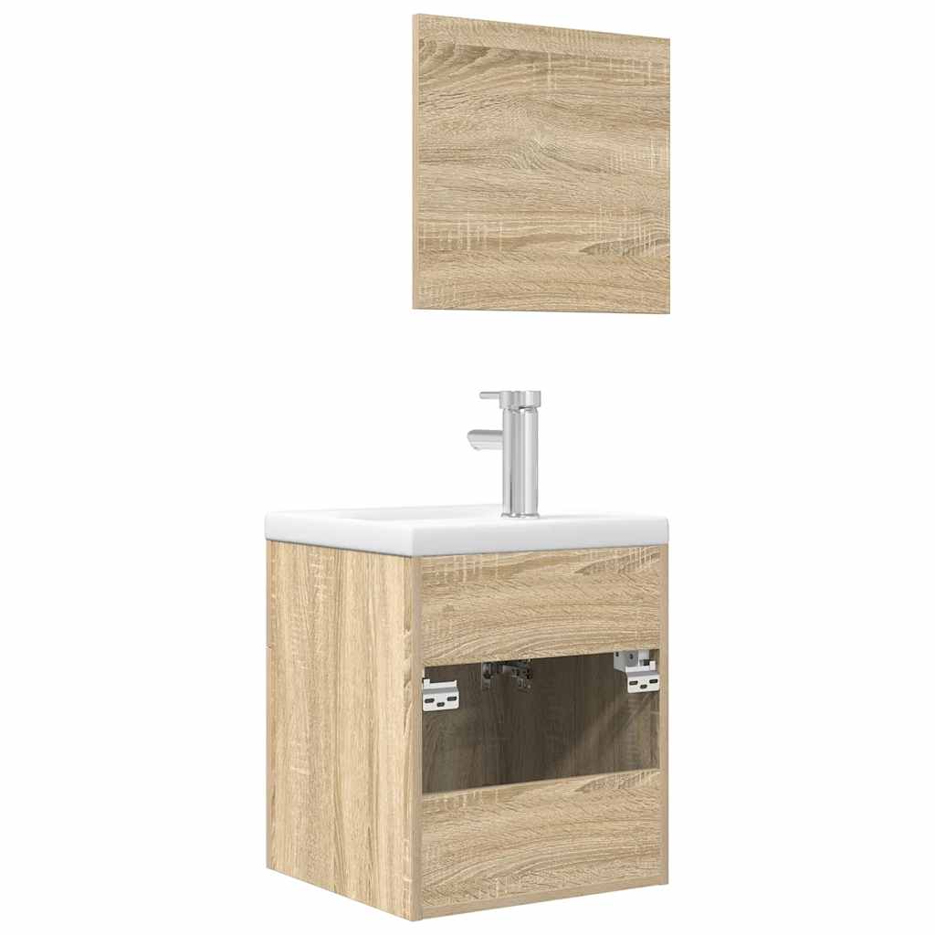 Ensemble de meubles de salle de bain 3 pcs chêne sonoma