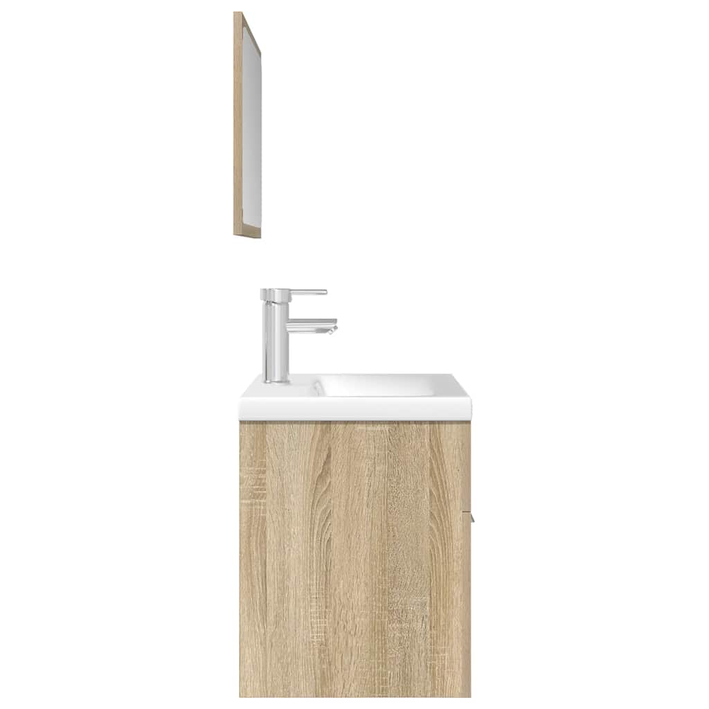 Ensemble de meubles de salle de bain 3 pcs chêne sonoma