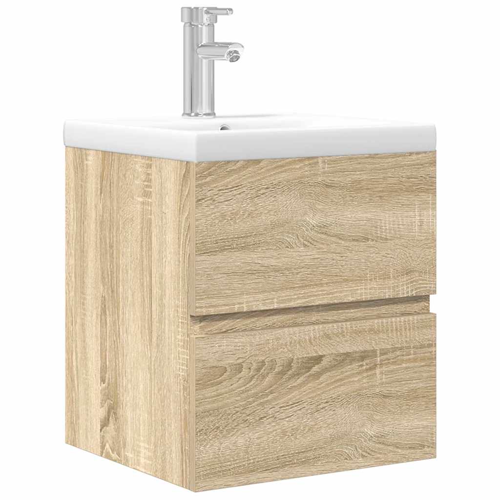 Ensemble de meubles de salle de bain 2 pcs chêne sonoma